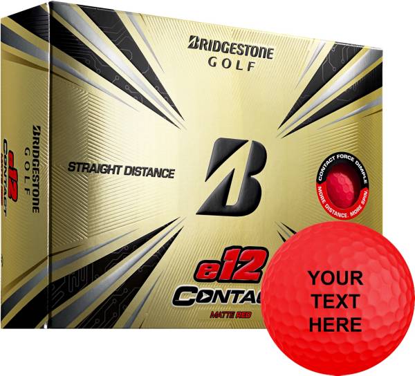 Bridgestone e12 CONTACT Matte Red Personalized Golf Balls
