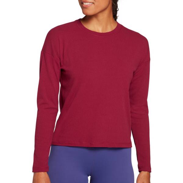 CALIA Women's Boxy Rib Long Sleeve Top CALIA