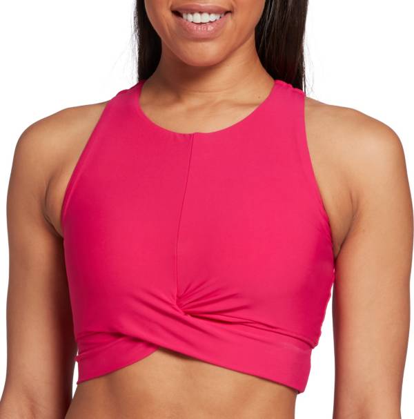 CALIA by Carrie Underwood Women's Long Line Cross Over Bikini Top