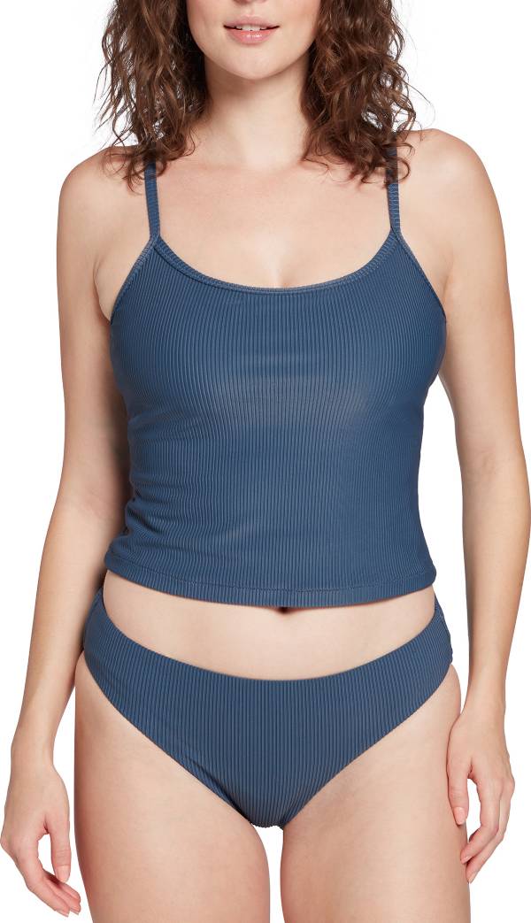CALIA by Carrie Underwood Women's Ribbed Tankini Top