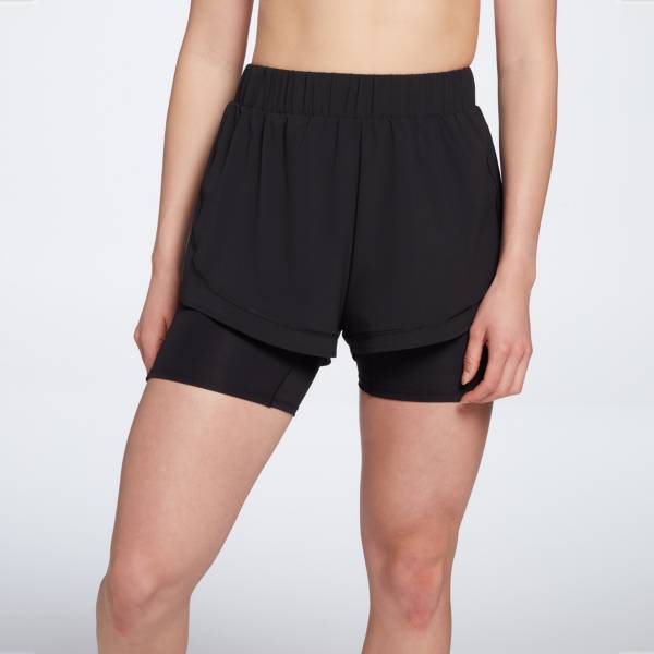 CALIA Women's 2-In-1 Ruched Running Short