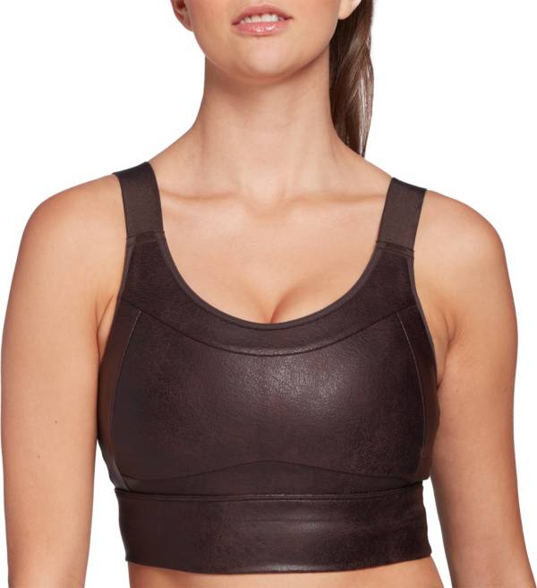 CALIA by Carrie Underwood Women's Sculpt Leather Seamed Long Line Bra