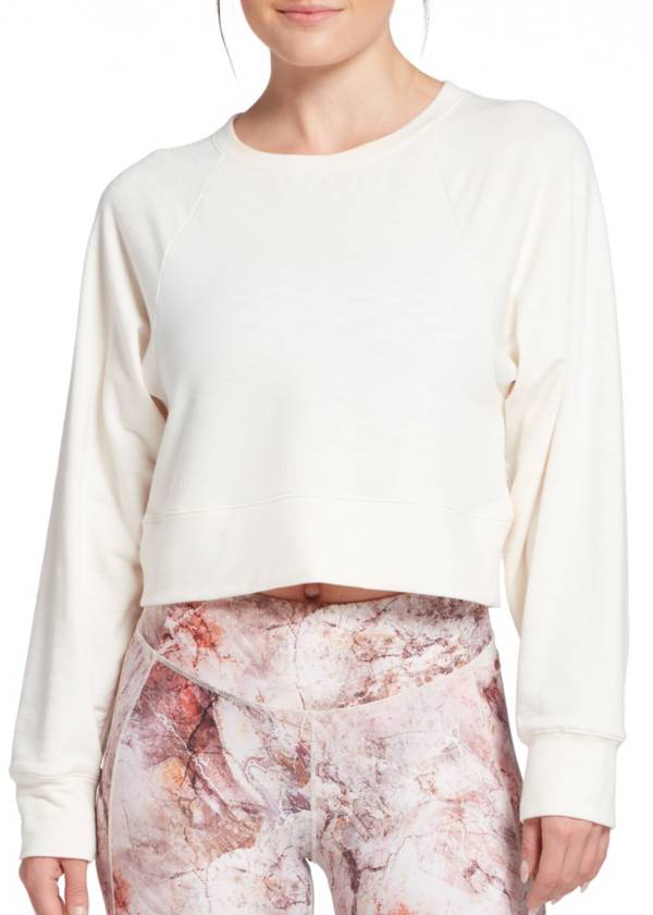 CALIA Women's Slub Modal Crewneck Pullover