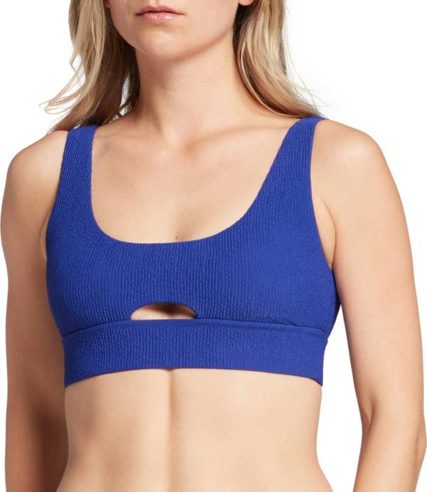 CALIA by Carrie Underwood Women's Textured Keyhole Bikini Top