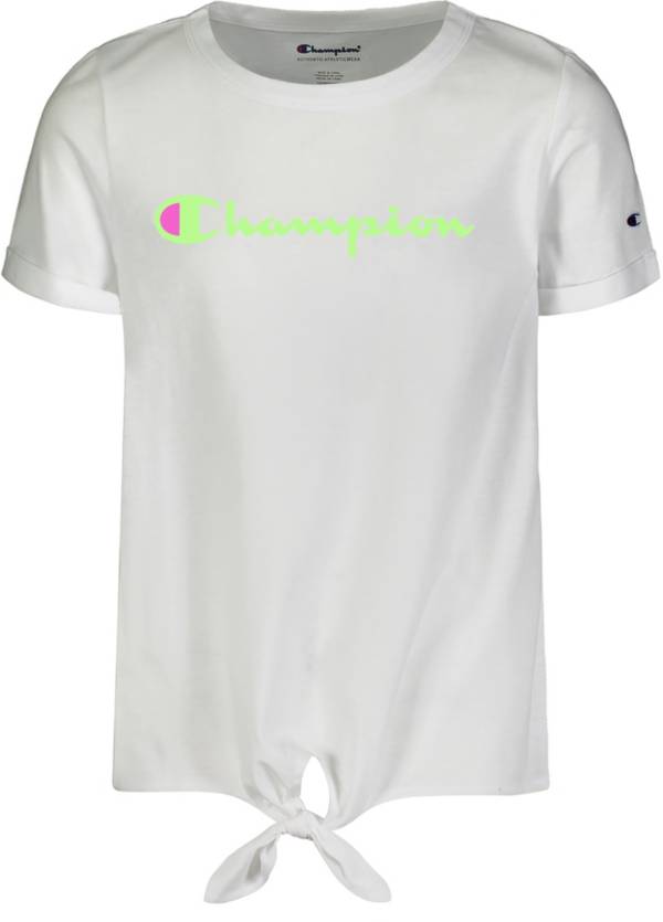 Champion Girls' Classic Script Tie Front T-Shirt product image