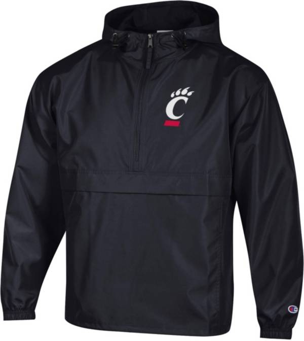 Champion Men's Cincinnati Bearcats Black Packable Quarter-Zip Pullover Jacket