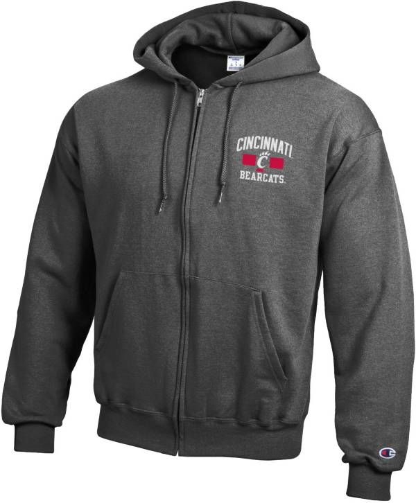 Champion Men's Cincinnati Bearcats Grey Powerblend Full-Zip Hoodie