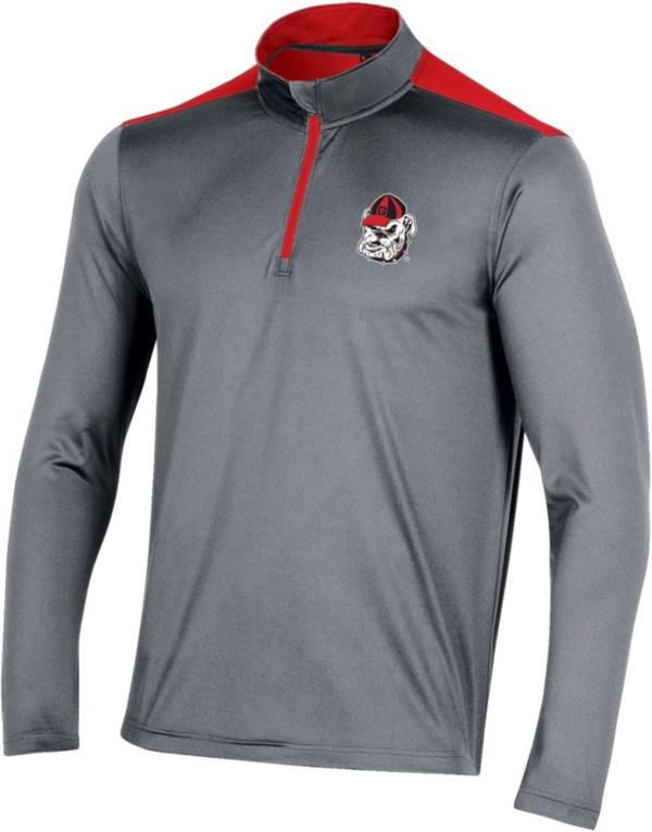 Champion Men's Georgia Bulldogs Grey Quarter-Zip Pullover Shirt