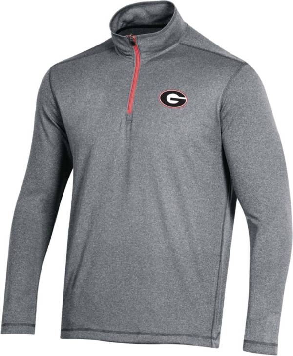 Champion Men's Georgia Bulldogs Grey Quarter-Zip Pullover Shirt