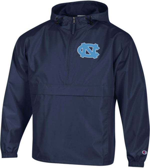 Champion Men's North Carolina Tar Heels Navy Packable Quarter-Zip Pullover Jacket