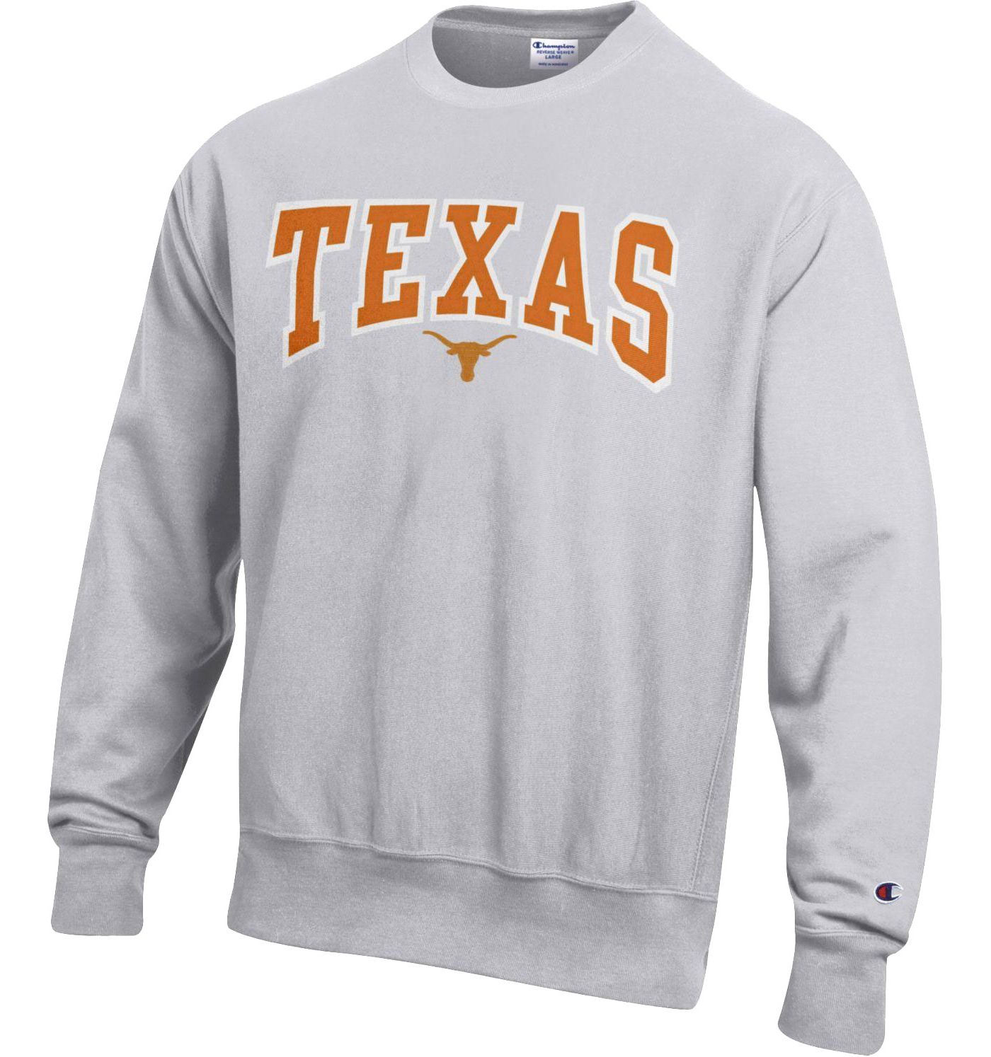 Champion Men s Texas Longhorns Grey Reverse Weave Crew Sweatshirt XL