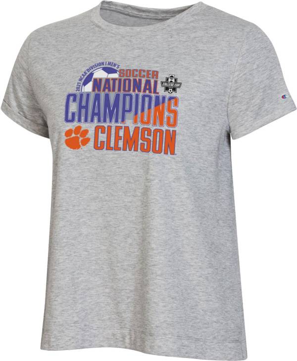 Champion Women's Clemson Tigers 2021 Men's Division 1 Soccer National Champions Locker Room T-Shirt