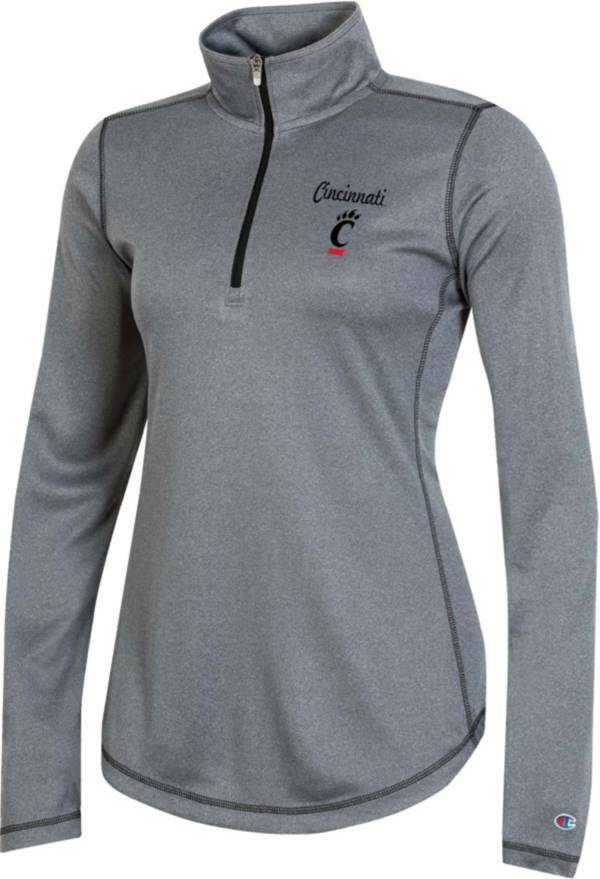 Champion Women's Cincinnati Bearcats Grey Quarter-Zip Pullover Shirt