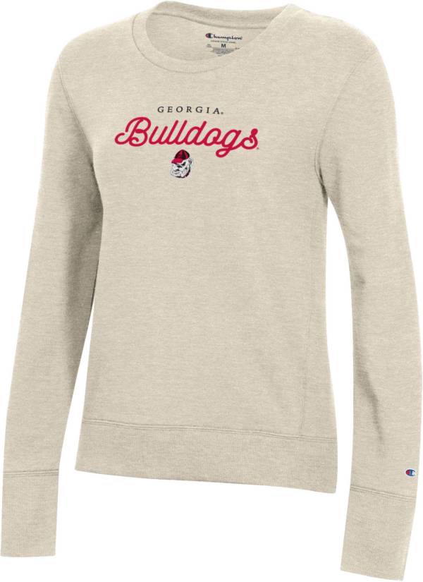 Champion Women's Georgia Bulldogs White University 2.0 Pullover Crew Sweatshirt