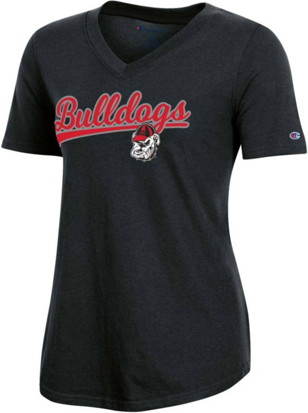 Champion Women's Georgia Bulldogs Black V-Neck T-Shirt