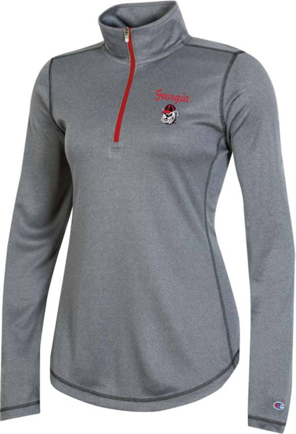 Champion Women's Georgia Bulldogs Grey Quarter-Zip Pullover Shirt