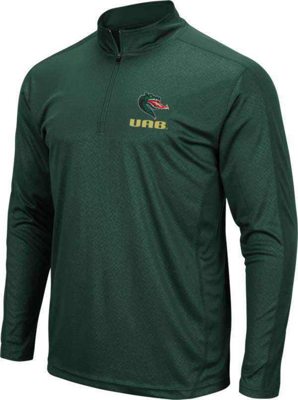 Colosseum Men's UAB Blazers Green Loggerhead Quarter-Zip Pullover Shirt