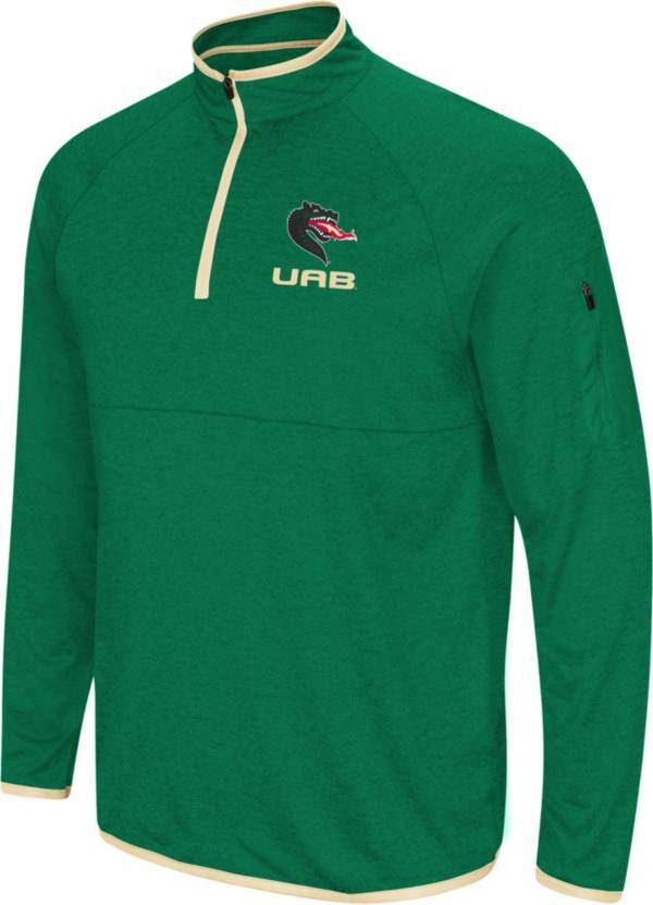 Colosseum Men's UAB Blazers Green Rival Quarter-Zip Pullover Shirt