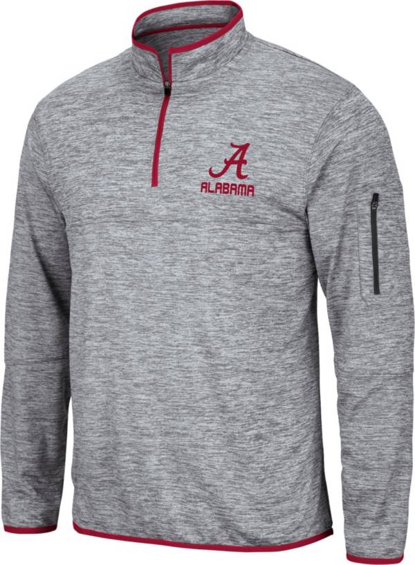 Colosseum Men's Alabama Crimson Tide Grey Quarter-Zip Pullover Shirt