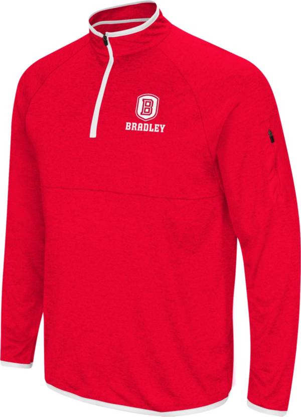 Colosseum Men's Bradley Braves Red Rival Quarter-Zip Pullover Shirt