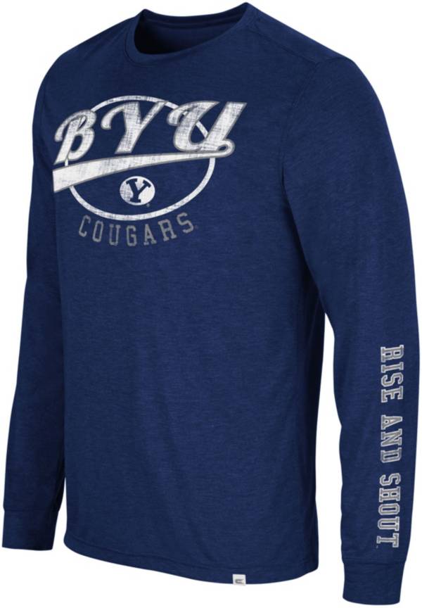Colosseum Men's BYU Cougars Grey Far Out! Long Sleeve T-Shirt product image
