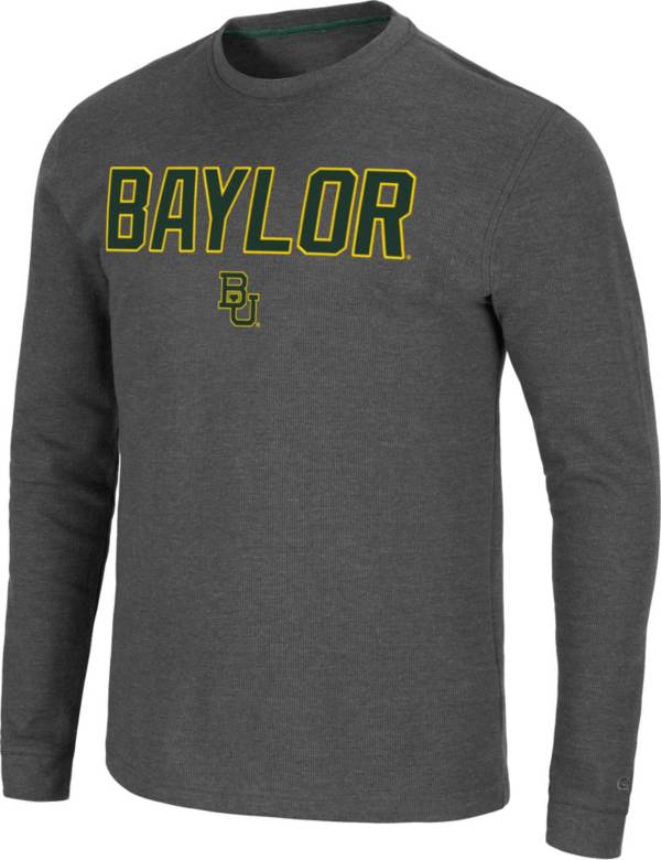 Colosseum Men's Baylor Bears Grey Dragon Long Sleeve Thermal T-Shirt