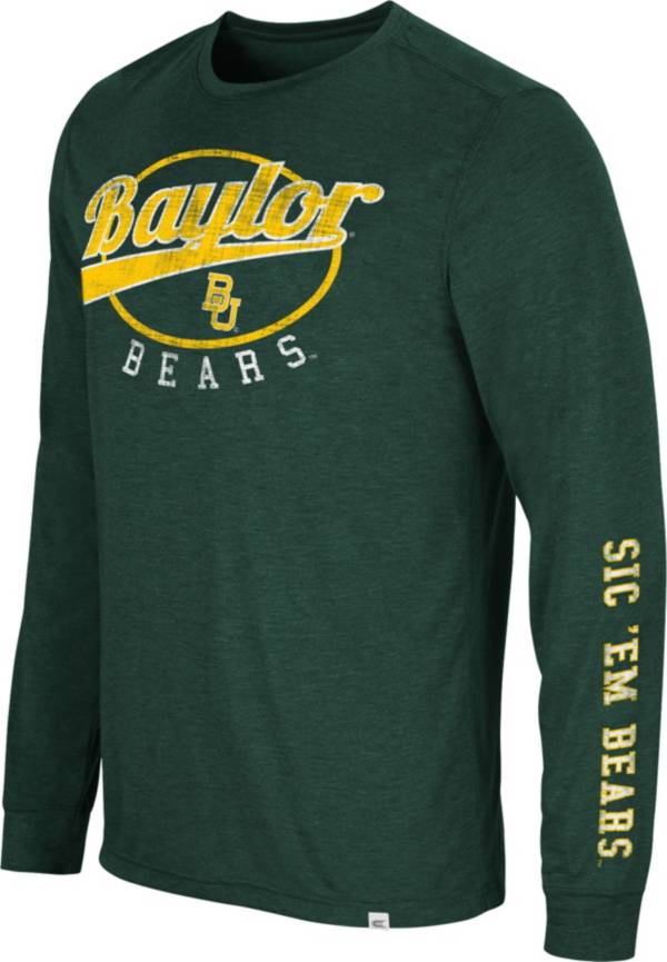 Colosseum Men's Baylor Bears Green Far Out! Long Sleeve T-Shirt