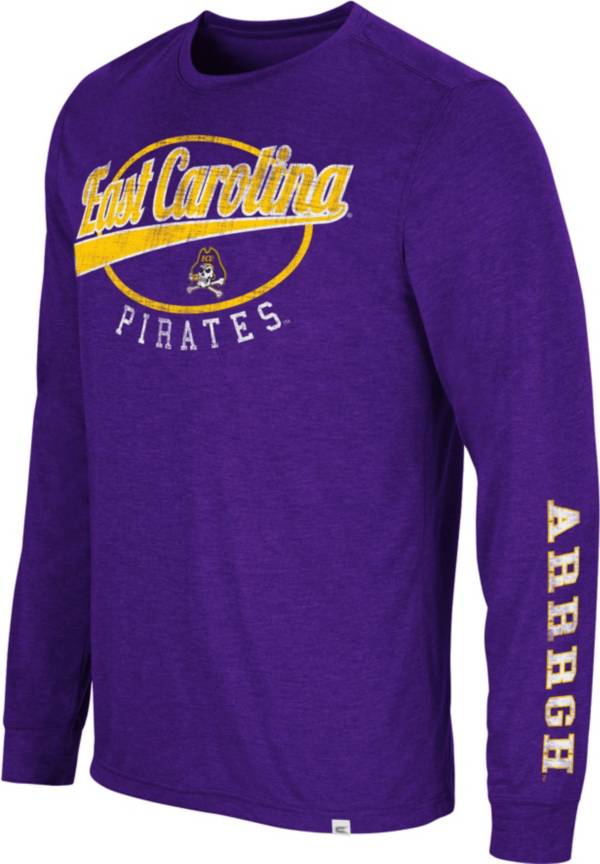 Colosseum Men's East Carolina Pirates Purple Far Out! Long Sleeve T-Shirt product image