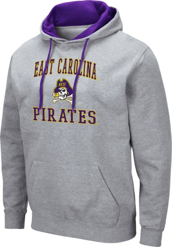 Colosseum Men's East Carolina Pirates Grey Pullover Hoodie