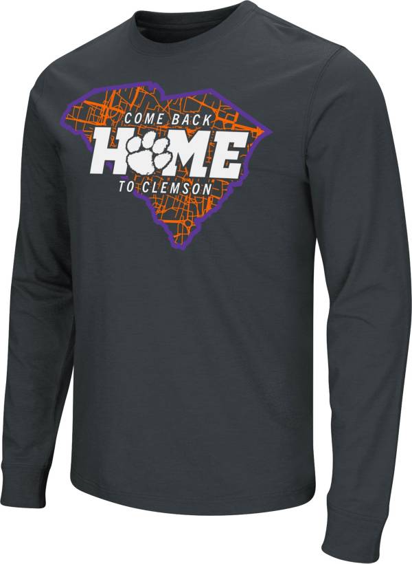 Colosseum Men's Clemson Tigers Black ‘Come Back Home' Dual Blend Long-Sleeve T-Shirt