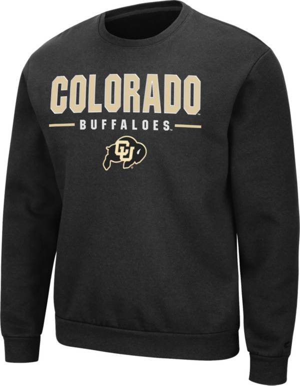 Colosseum Men's Colorado Buffaloes Black Time Machine Crew Pullover Sweatshirt