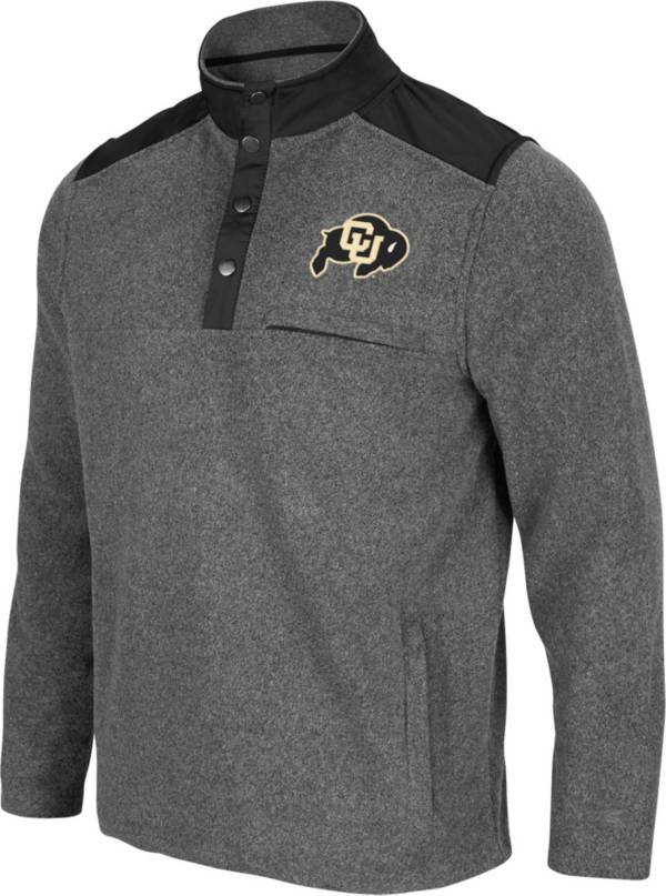 Colosseum Men's Colorado Buffaloes Grey Huff Quarter-Snap Pullover Jacket product image