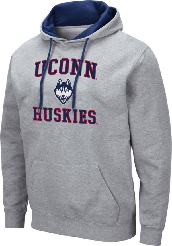 Colosseum Men's UConn Huskies Grey Pullover Hoodie