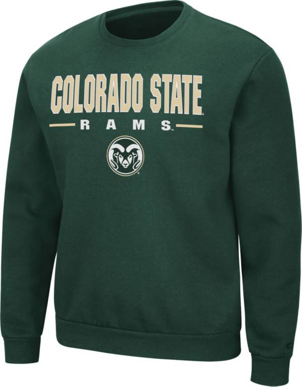 Colosseum Men's Colorado State Rams Green Time Machine Crew Pullover Sweatshirt