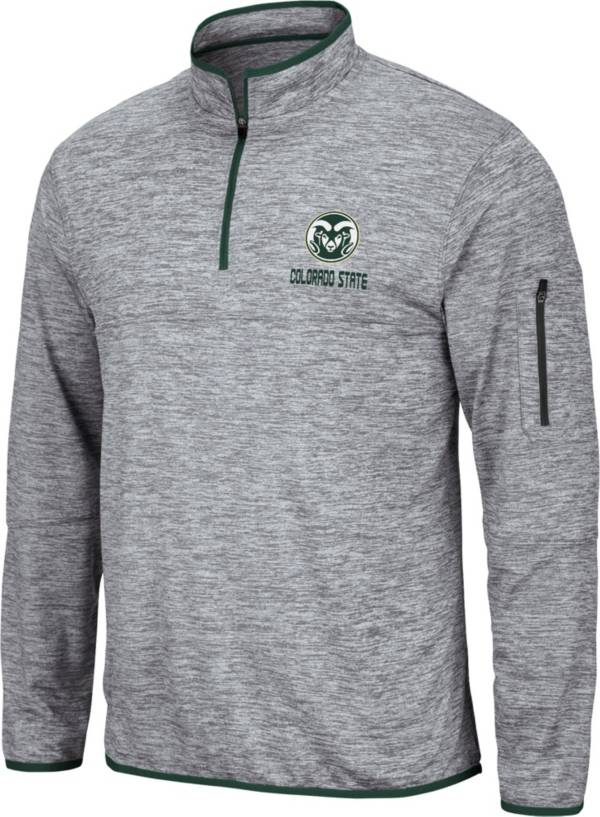 Colosseum Men's Colorado State Rams Grey Quarter-Zip Pullover Shirt