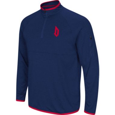 sorry, Colosseum Men's Duquesne Dukes Navy Rival Quarter-Zip Pullover Shirt is currently out of stock