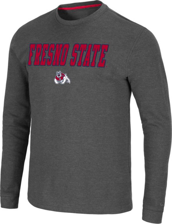 Colosseum Men's Fresno State Bulldogs Grey Dragon Long Sleeve Thermal T-Shirt