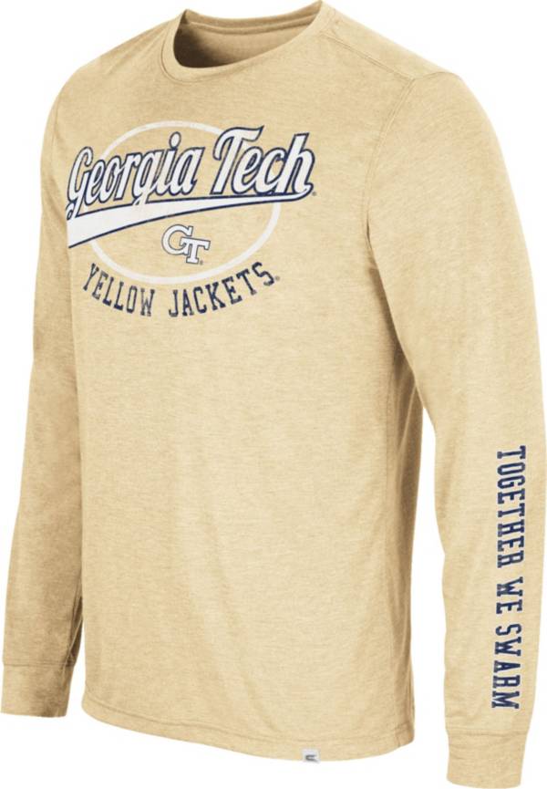 Colosseum Men's Georgia Tech Yellow Jackets Gold Far Out! Long Sleeve T-Shirt product image