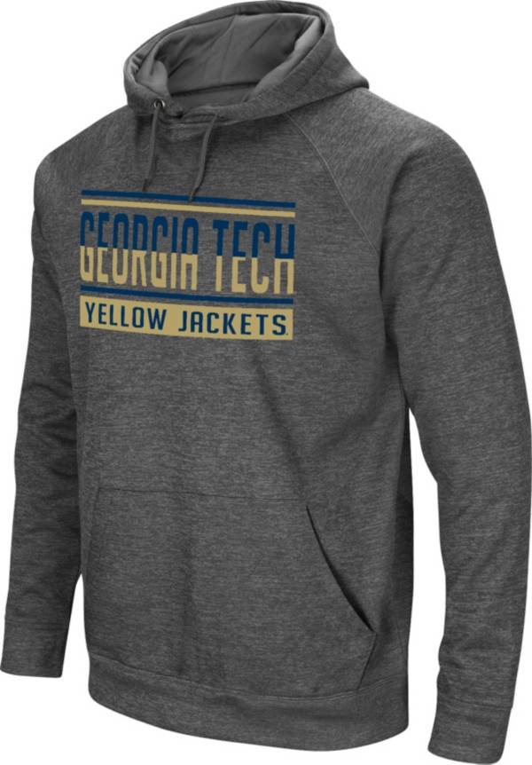 Colosseum Men's Georgia Tech Yellow Jackets Grey Pullover Hoodie