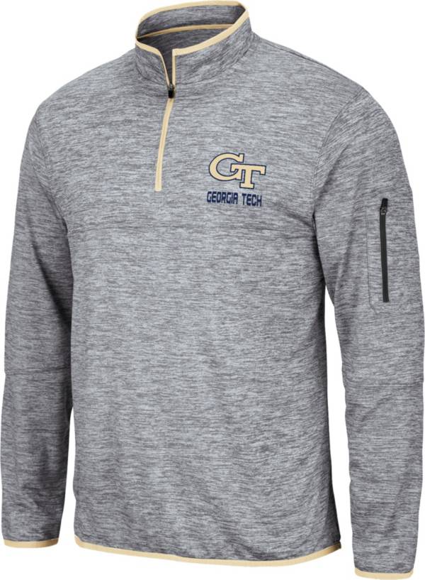 Colosseum Men's Georgia Tech Yellow Jackets Grey Quarter-Zip Pullover Shirt