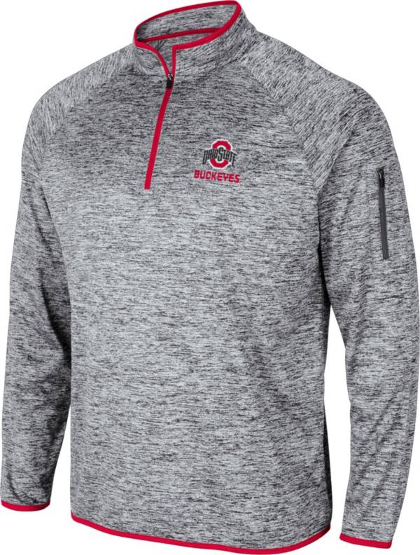 Colosseum Men's Ohio State Buckeyes Grey Quarter-Zip Pullover Shirt product image