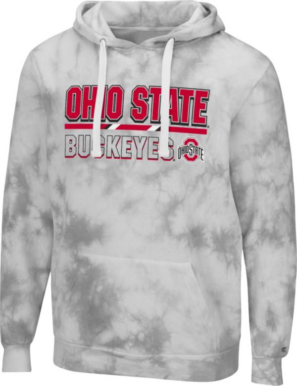 Colosseum Men's Ohio State Buckeyes Grey Tie-Dye Pullover Hoodie product image
