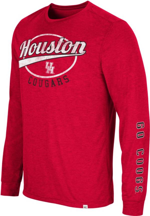 Colosseum Men's Houston Cougars Red Far Out! Long Sleeve T-Shirt product image