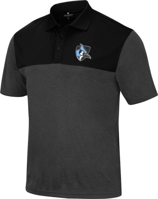 Colosseum Men's Johns Hopkins Blue Jays Black Polo