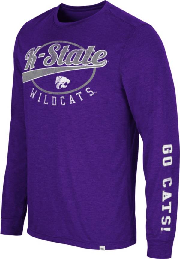 Colosseum Men's Kansas State Wildcats Purple Far Out! Long Sleeve T-Shirt product image