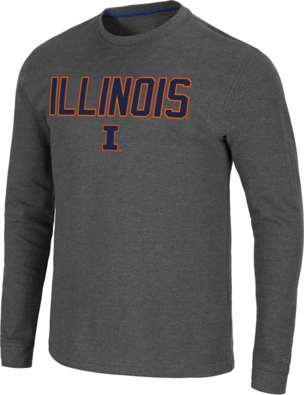 Colosseum Men's Illinois Fighting Illini Grey Dragon Long Sleeve Thermal T-Shirt