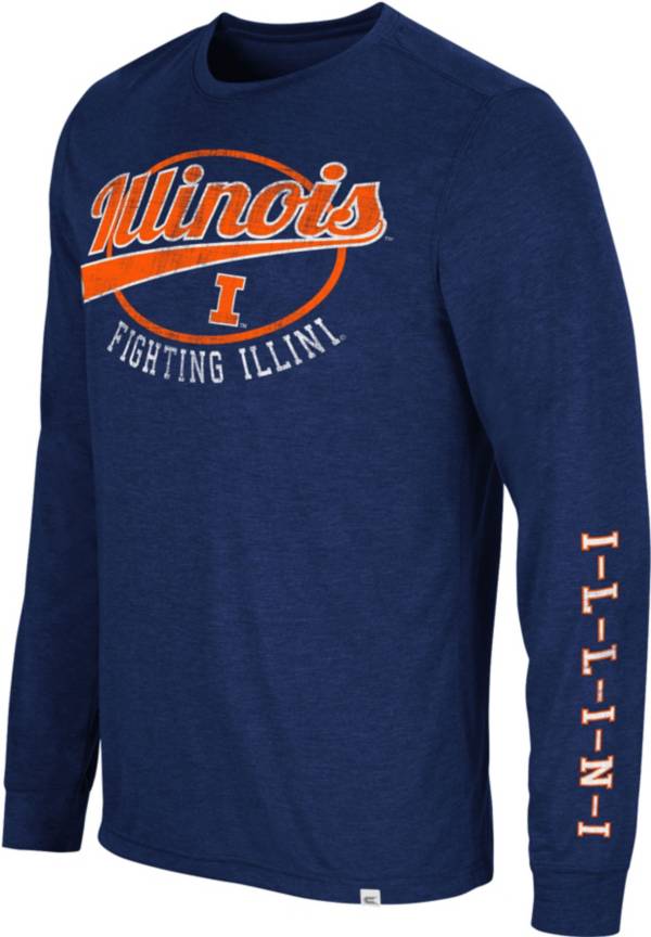 Colosseum Men's Illinois Fighting Illini Blue Far Out! Long Sleeve T-Shirt