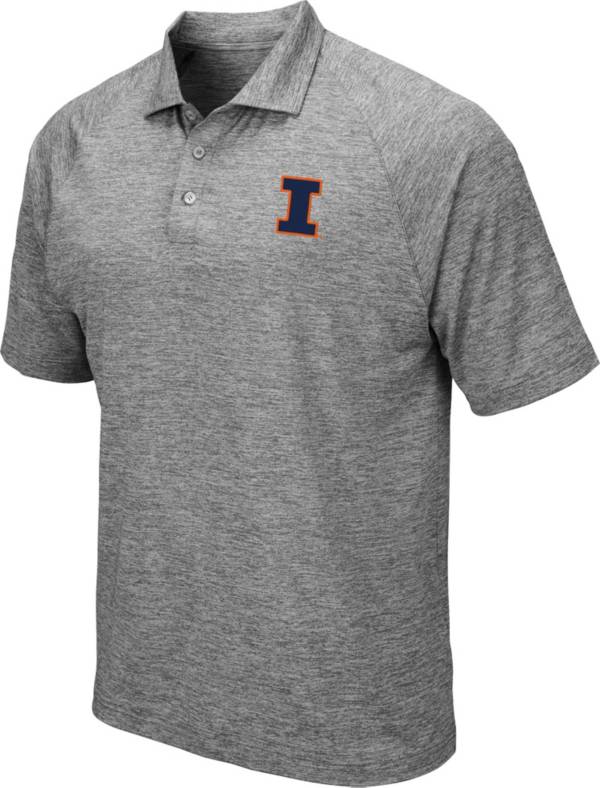 Colosseum Men's Illinois Fighting Illini Grey Polo