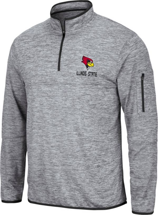 Colosseum Men's Illinois State Redbirds Grey Quarter-Zip Pullover Shirt