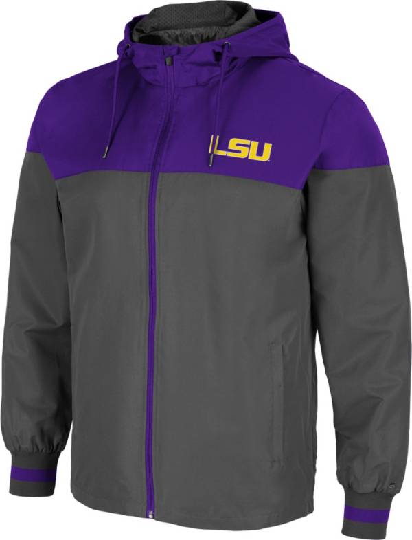 Colosseum Men's LSU Tigers Grey Game Night Full-Zip Jacket